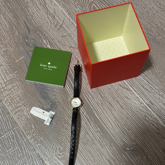 Kate Spade Black Leather Watch with Gold-Tone Case - Picture 2 of 3